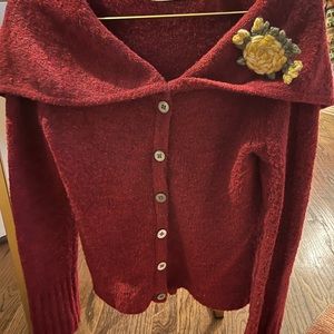 Anthropologie/Sleeping on Snow dark mauve cardigan